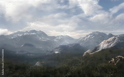panorama of the mountains in winter © @uniturehd