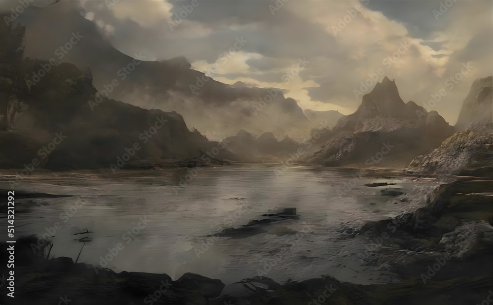 Naklejka premium lake in the mountains