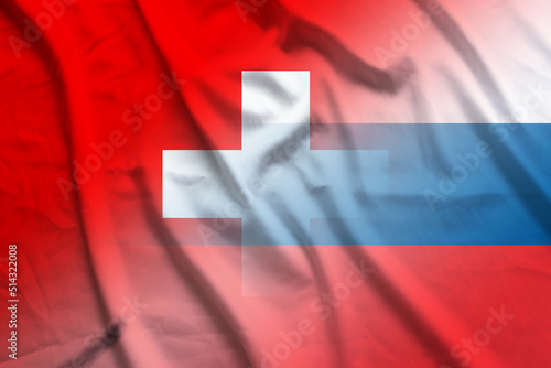 Switzerland and Slovenia official flag international relations SVN CHE photo