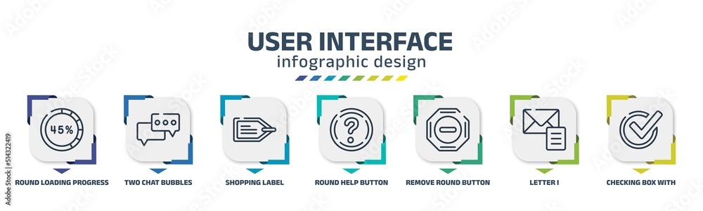 user interface infographic design template with round loading progress ...