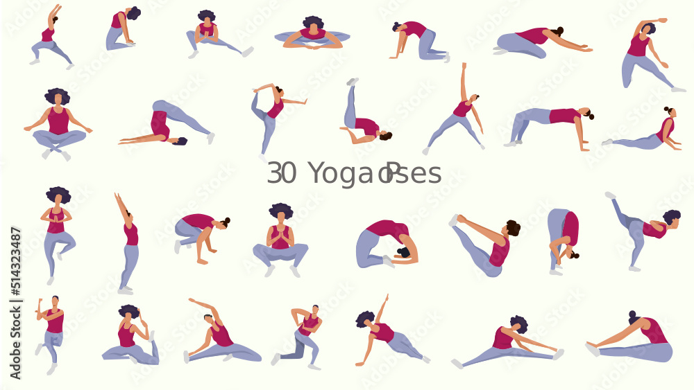 Yoga poses set Yoga poses set