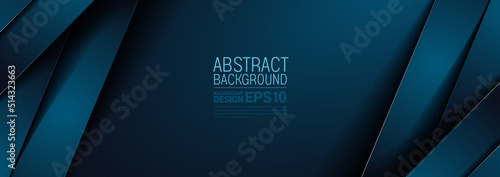 luxury abstract background blue colort straight line overlap layer  shadow gradients  dark space composition, simple minimal shapes illustration for application banner, flyer cover media, template des photo