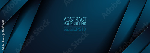 luxury abstract background blue colort straight line overlap layer  shadow gradients  dark space composition, simple minimal shapes illustration for application banner, flyer cover media, template des