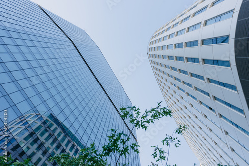 Modern office buildings in the financial district