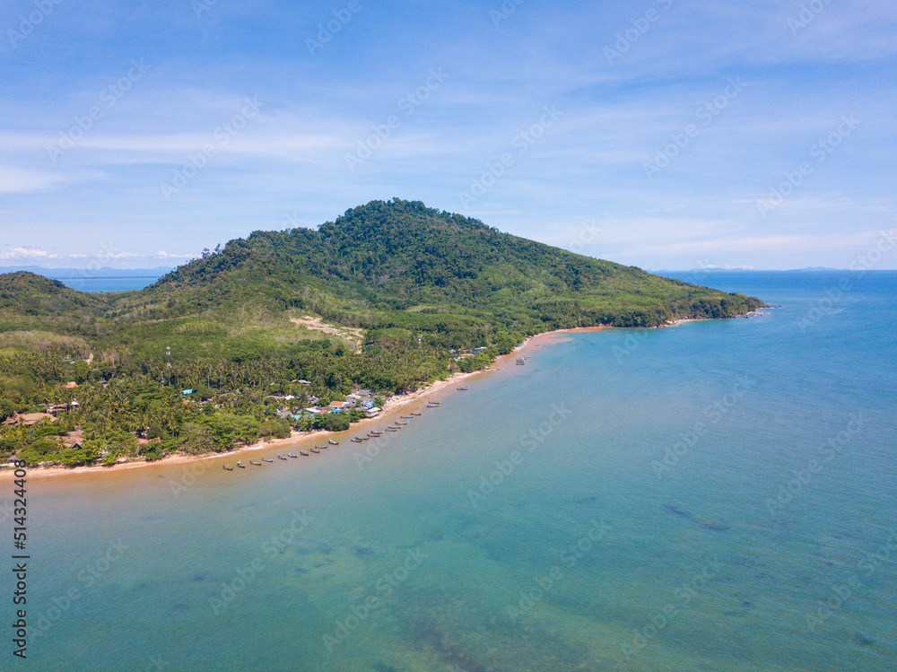 Aerial view of Libong island in Trang