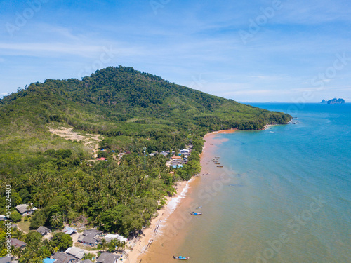 Aerial view of Libong island in Trang