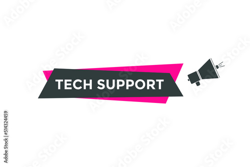 Colorful web banner template Tech Support text. Social media design template  © creativeKawsar