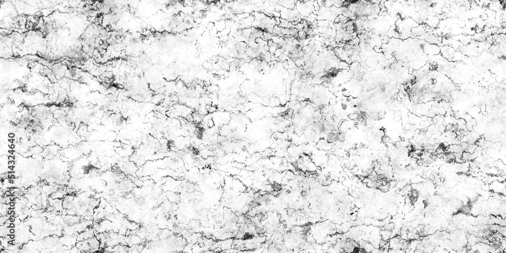 Seamless stylized white, black and grey cartoon marble background texture. Kitchen or bathroom natural stone wall, floor or countertop. A high resolution tileable luxury pattern 3D Rendering..