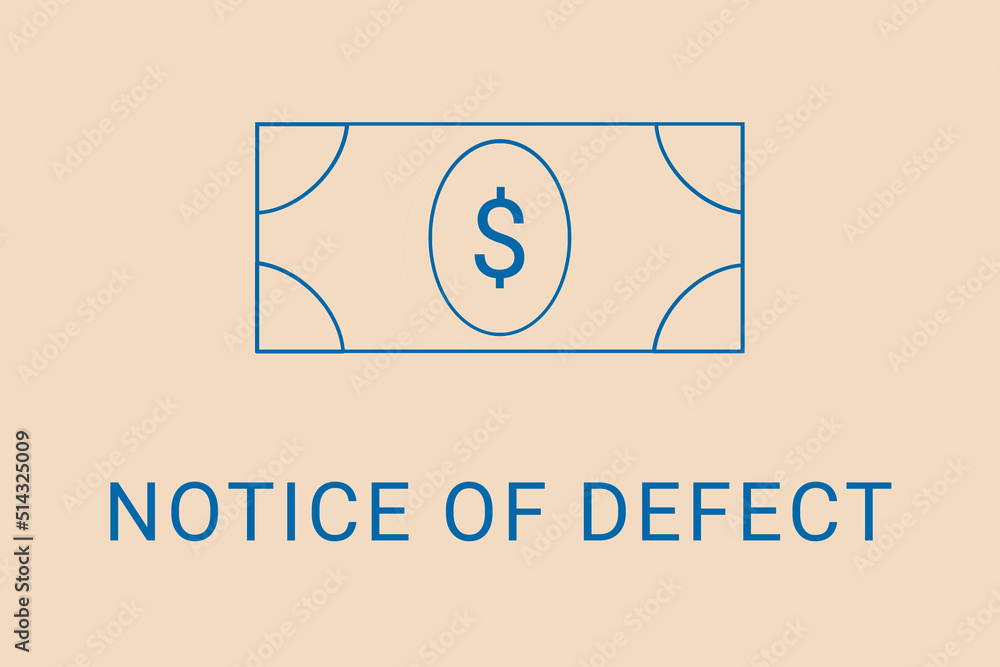 Obraz premium notice of defect . Minimalist dollar image. Simple illustration on financial theme. notice of defect blue logo. Beige XX background. Economic banner.ART blur