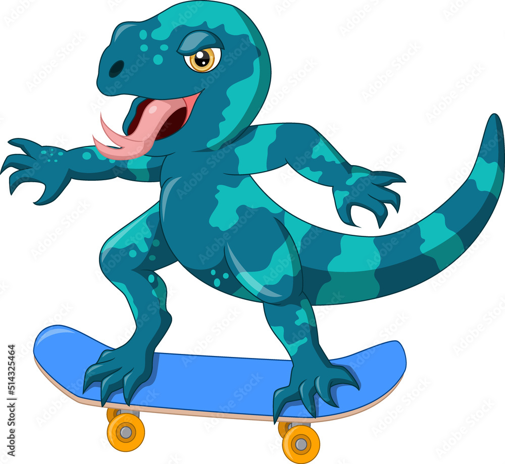 Cute tiger salamander riding skateboarding Cute tiger salamander riding skateboarding