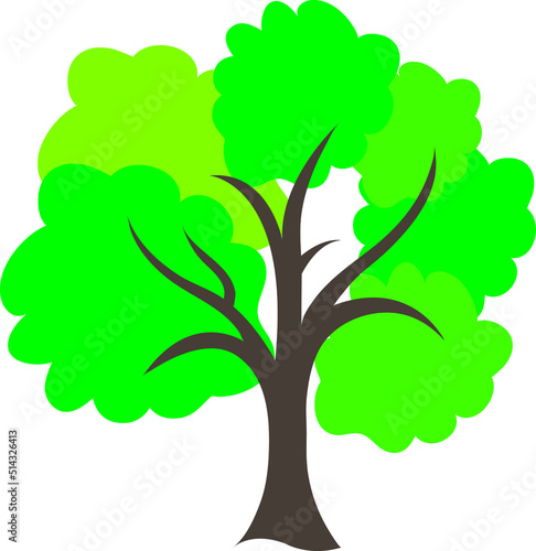 green vector tree icon illustration on white background..eps