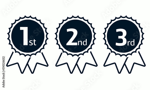 Champion badge for success in competition. Simple style