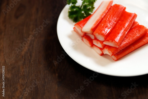 Crab stick on the table