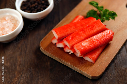 Crab stick on the table