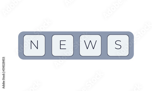 Computer keyboard key with key news. Keyboard keys icon button