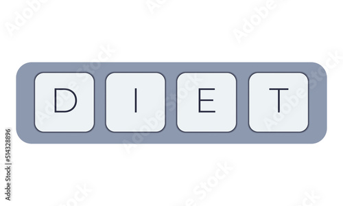 Computer keyboard key with key diet. Keyboard keys icon button