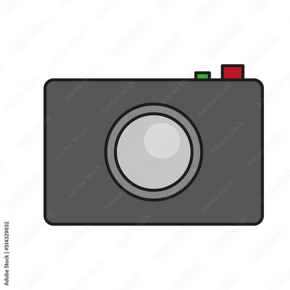 flat picture with black camera icon. Video frame icon. Vector illustration. stock image. flat picture with black camera icon. Video frame icon. Vector illustration. stock image.