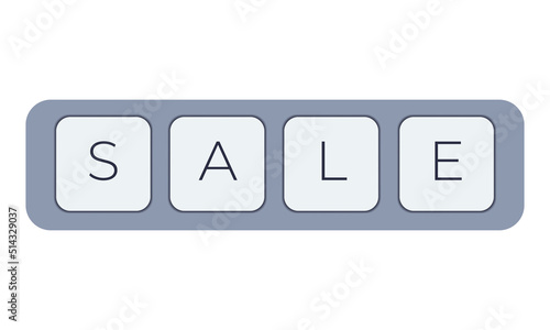 Computer keyboard key with key sale. Keyboard keys icon button