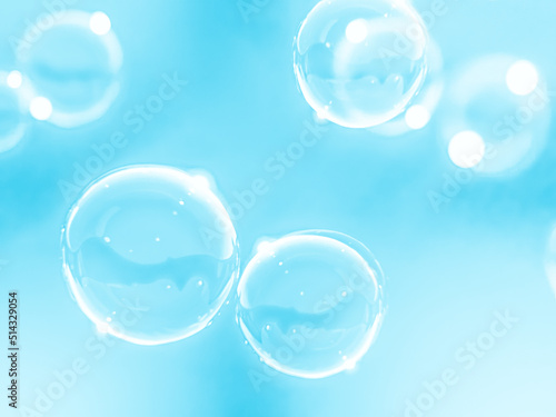 Beautiful abstract close up blue soap bubbles on white background  blue bubble texture  white glitter  love theme  love wallpaper  sweet celebrations