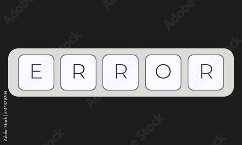 Computer keyboard key with key error. Keyboard keys icon button