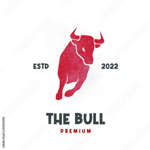 Running red bull illustration logo