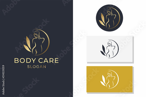 Young female body outline silhouette beauty logo