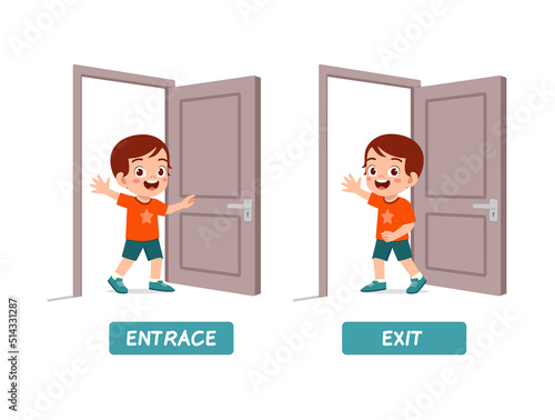 opposite word about close and open the door