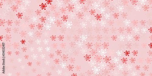 Light Red vector pattern with coronavirus elements.