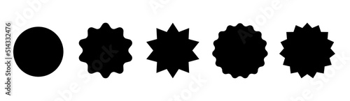 丸やギザギザ円のザブトンフレーム素材