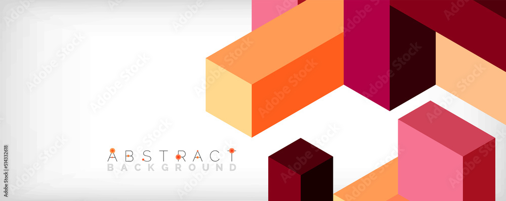 Abstract background. 3d cubes, cubic elements and blocks. Techno or business concept for wallpaper, banner, background, landing page Abstract background. 3d cubes, cubic elements and blocks. Techno or business concept for wallpaper, banner, background, landing page