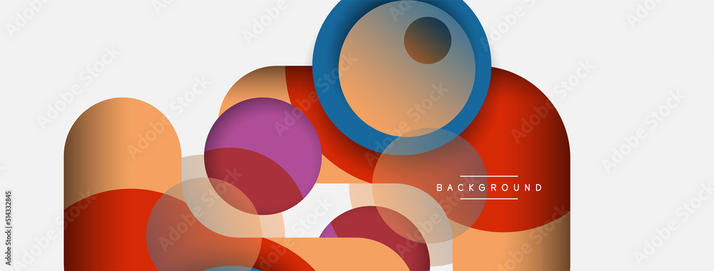 Vector round shapes circles minimal geometric background. Vector illustration for wallpaper banner background or landing page Vector round shapes circles minimal geometric background. Vector illustration for wallpaper banner background or landing page