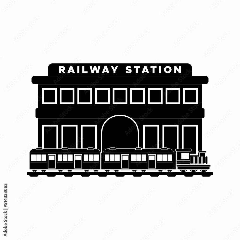 railway station icon, railway station vector sign symbol railway station icon, railway station vector sign symbol