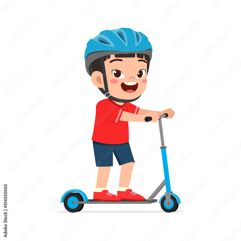 little kid ride scooter and wear helmet little kid ride scooter and wear helmet