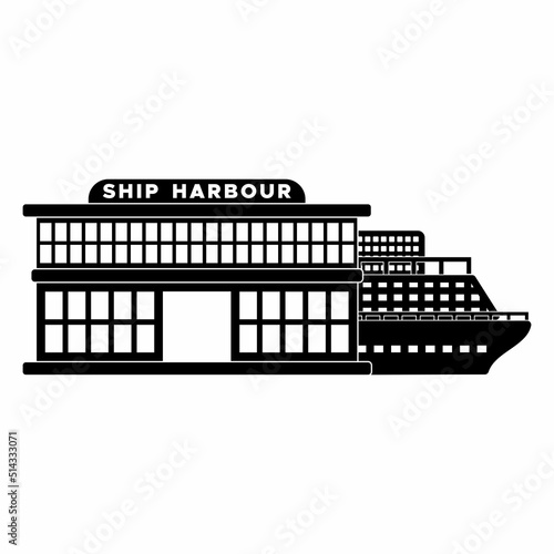 Tableau sur toile ship harbor icon, ship harbor vector sign symbol