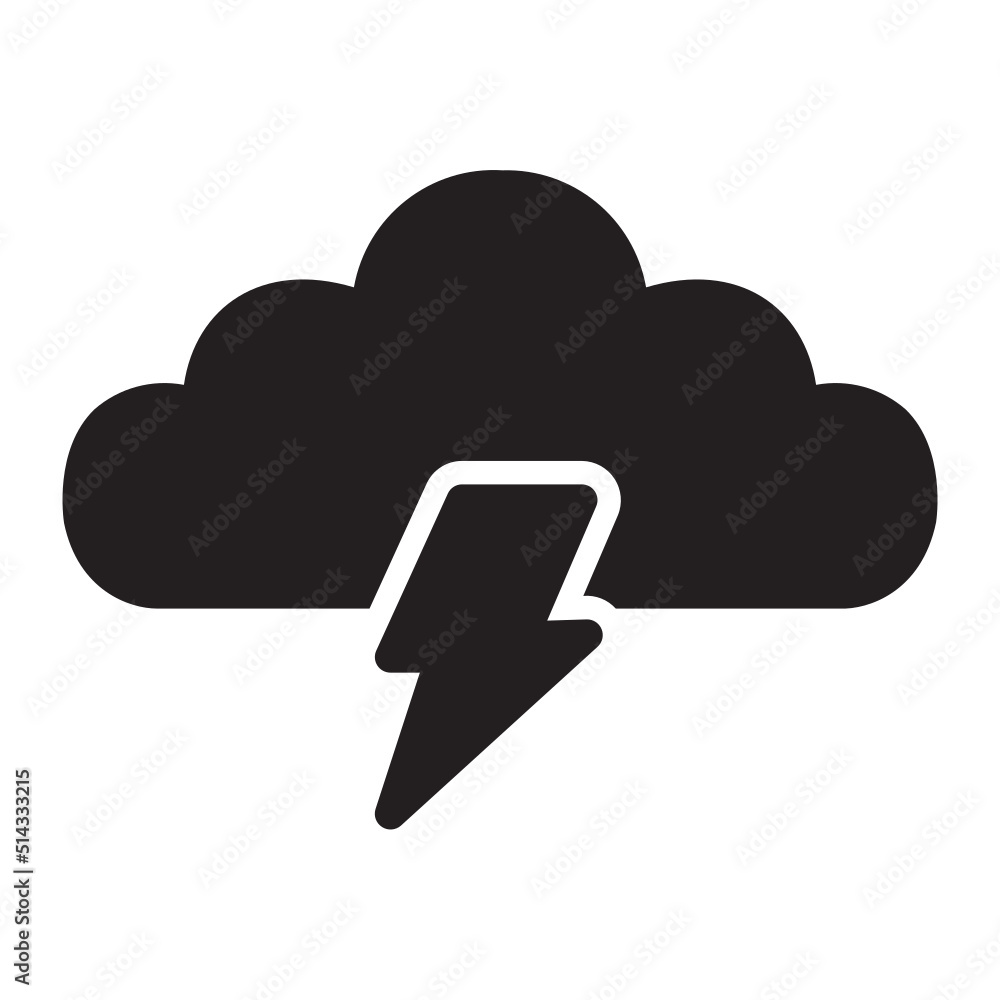Thunder glyph icon Thunder glyph icon