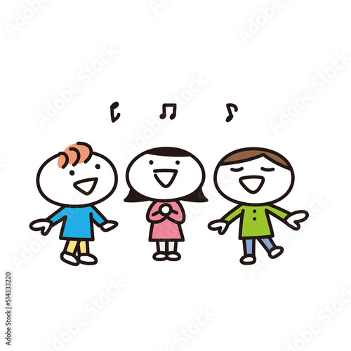 歌をうたう子供達のイラスト