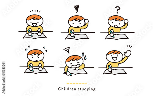 子供の勉強に関するイラストセット