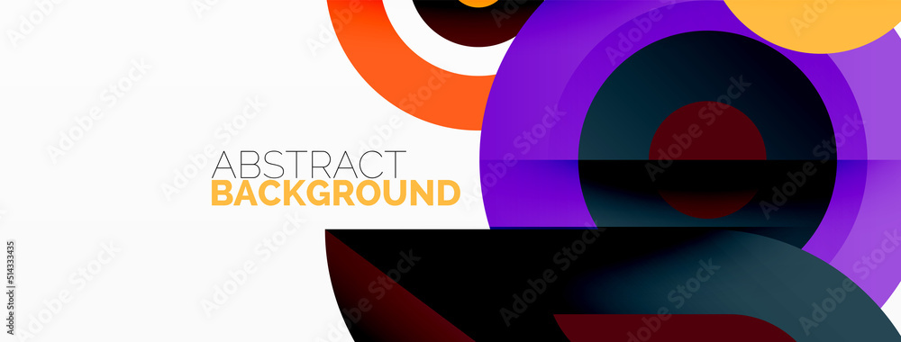 Rings and circles geometric abstract background for wallpaper, banner, backdrop