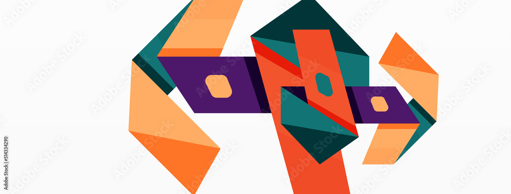 Creative geometric wallpaper. Abstract ribbon style line composition. Techno business template for wallpaper, banner, background or landing Creative geometric wallpaper. Abstract ribbon style line composition. Techno business template for wallpaper, banner, background or landing