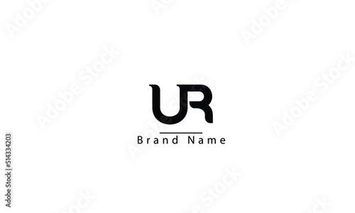 UR RU U R abstract vector logo monogram template photo