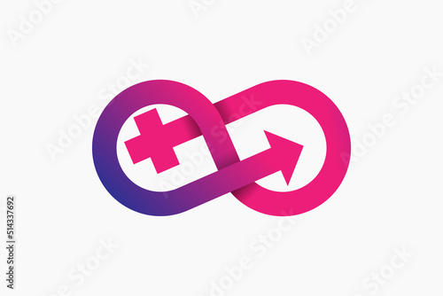 Gender symbol logo inspiration, male and female sex sign with infinity combination, vector Illustration