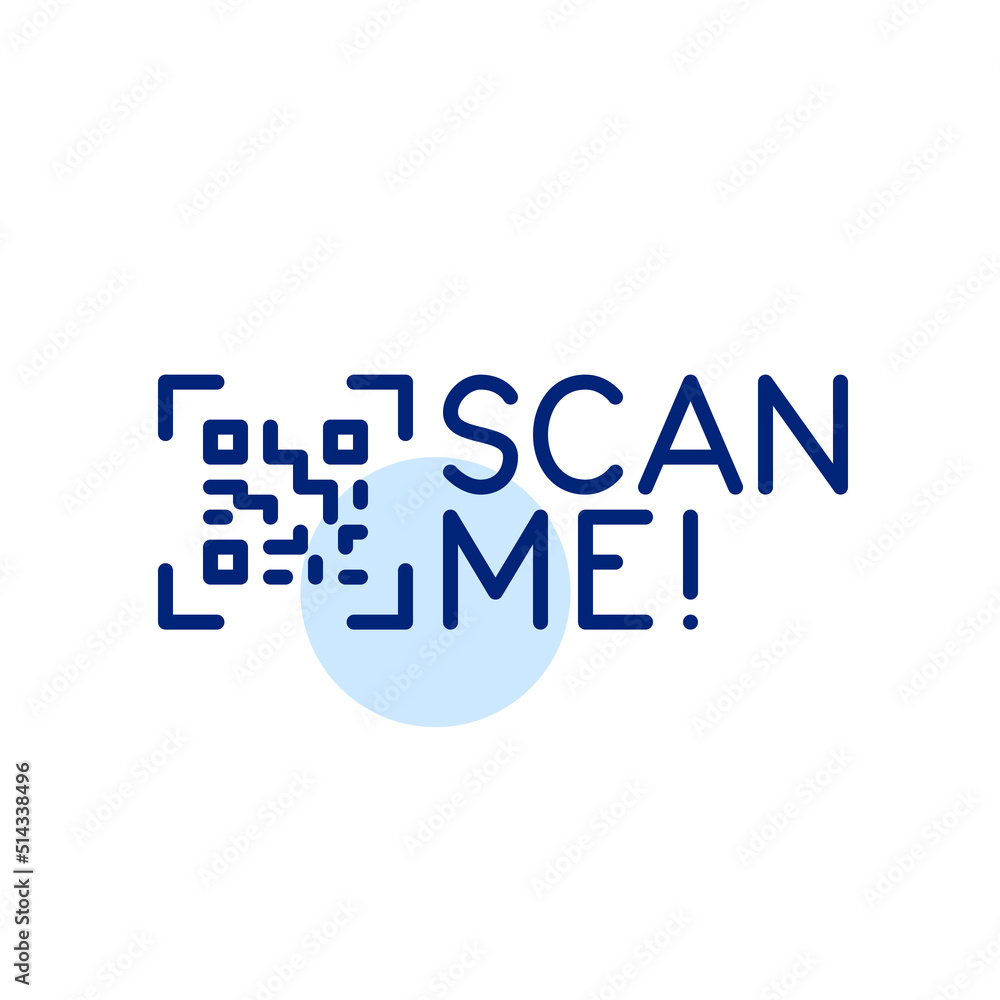Scan me. QR code pixel perfect, editable stroke line art icon