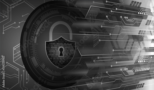 Closed Padlock on digital background, cyber security