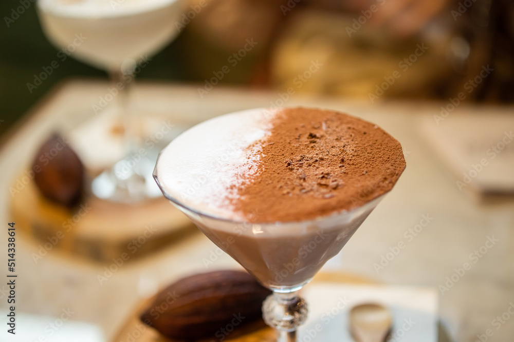 hot chocolate cocoa drinks on table in cafe hot chocolate cocoa drinks on table in cafe