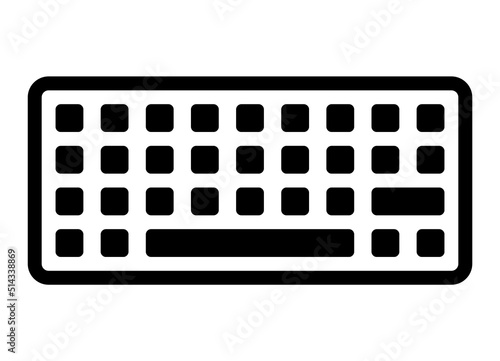 Computer keyboard input device line art vector icon for apps and software