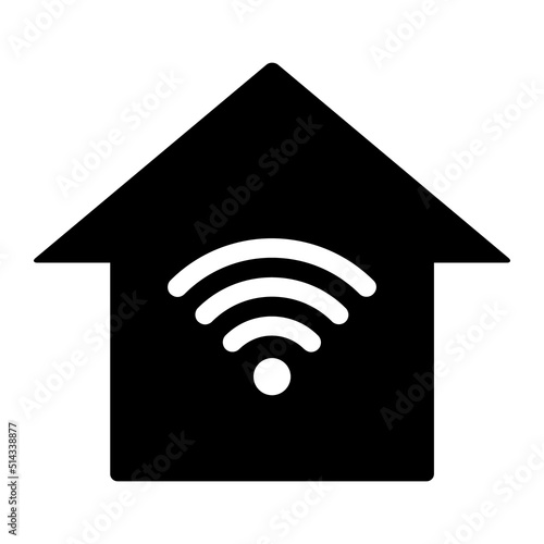 Smart home or connected home flat vector icon for apps and websites