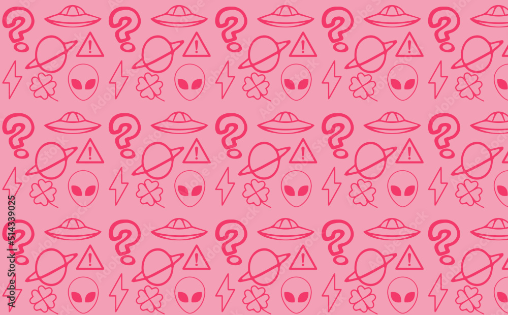 pink aesthetic tapestry, aliens and ships