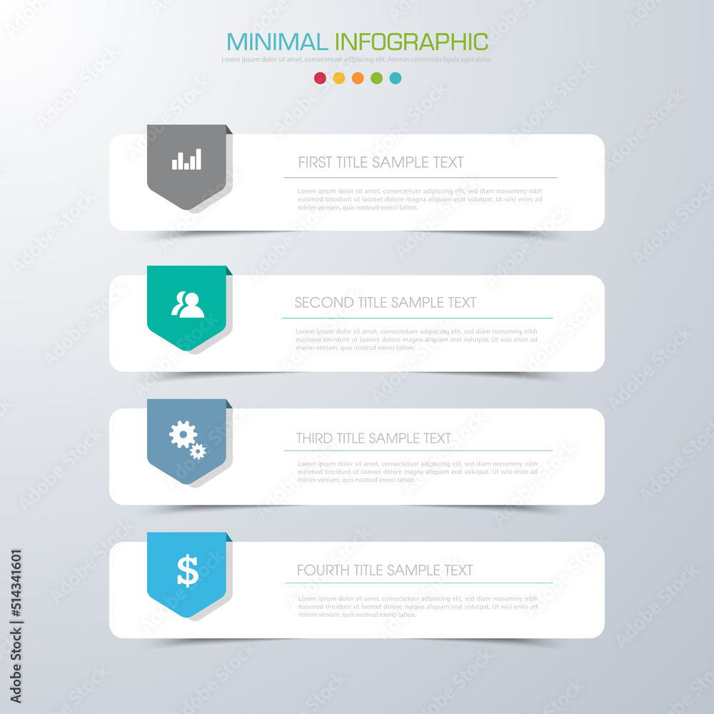Business infographic template the concept is circle option step with full color icon can be used for diagram infograph chart business presentation or web , Vector design element illustration - obrazy, fototapety, plakaty 