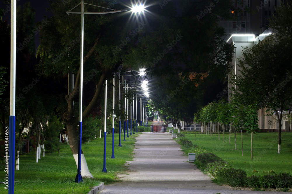 Uzbekistan, View of Tashkent streets in night Uzbekistan, View of Tashkent streets in night