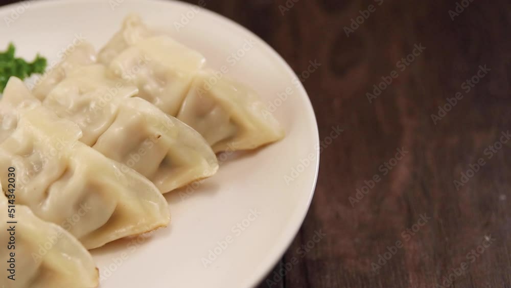 Dumplings spinning on the table Dumplings spinning on the table